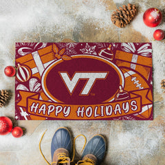 Virginia Tech Holiday PVC Mat, 28"x16" - Collegiate