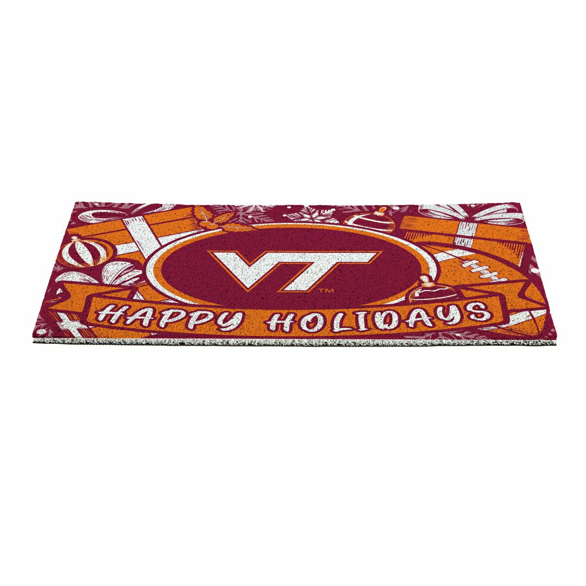 Virginia Tech Holiday PVC Mat, 28"x16" - Collegiate