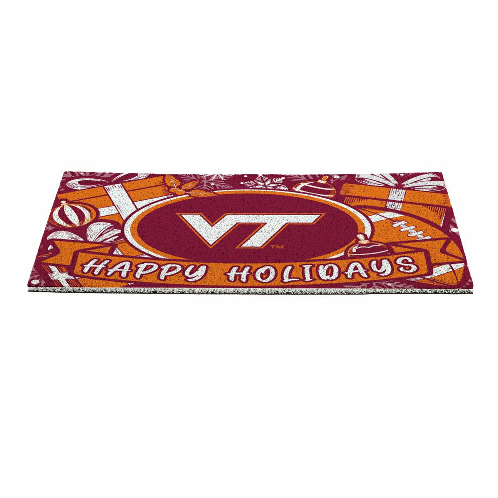 Virginia Tech Holiday PVC Mat, 28"x16" - Collegiate