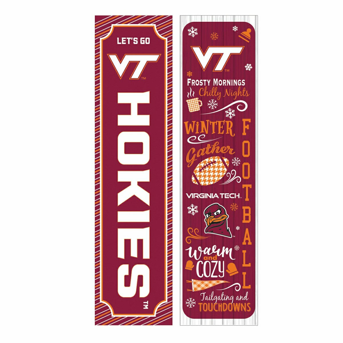 46" Double Sided Leaner, Virginia Tech, Winter Seasonal - Collegiate Home