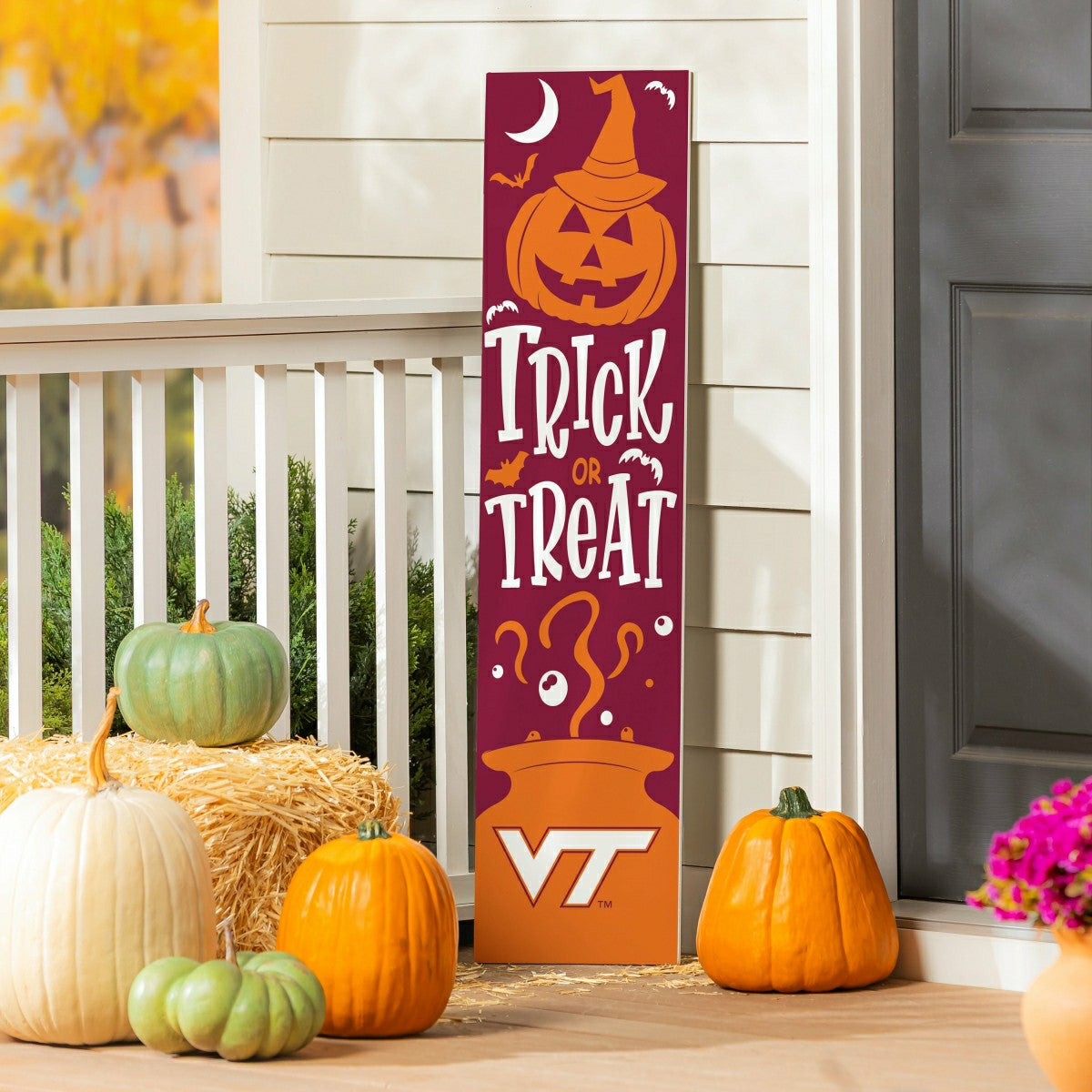 47" Double Sided Leaner, Virginia Tech, Halloween - Collegiate Home