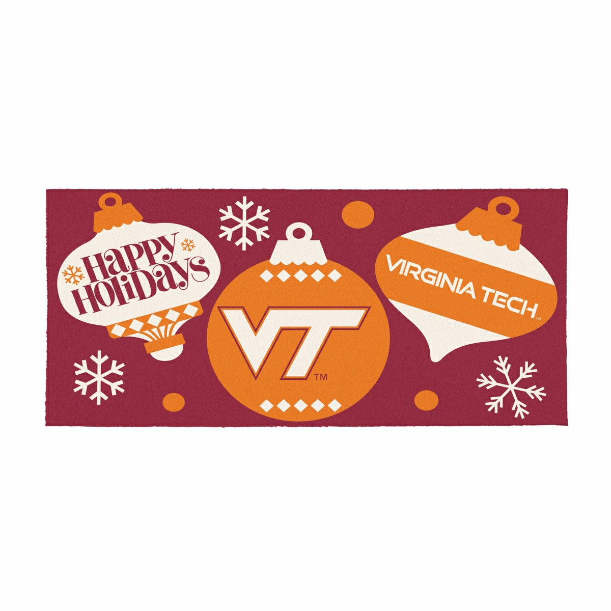 Virginia Tech Holiday Flocked Coir Sassafras Switch Mat, 22"x10" - Collegiate
