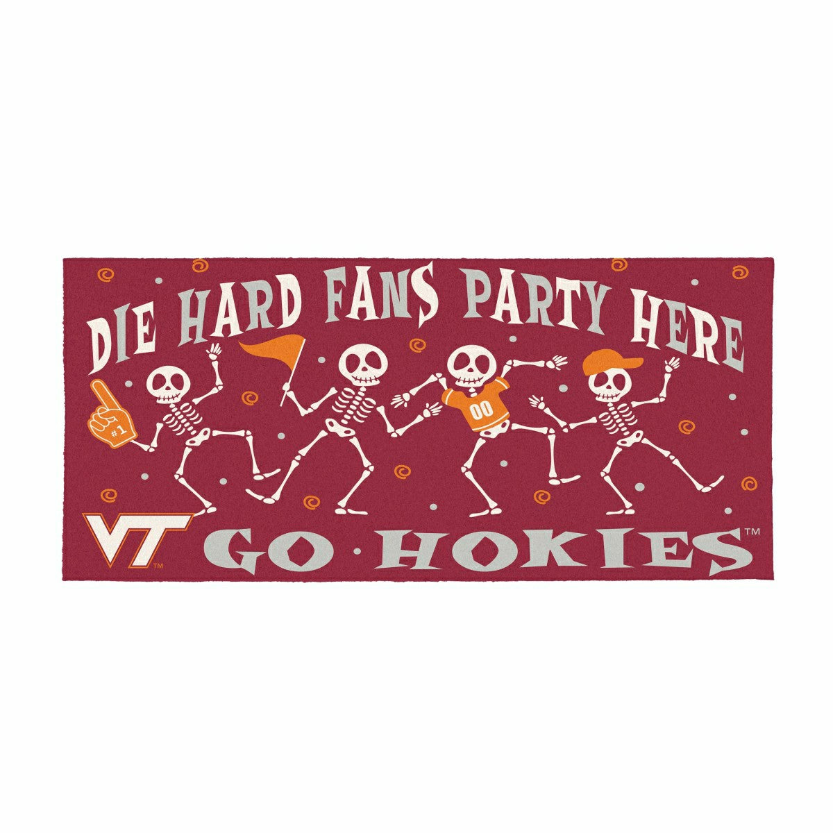 Virginia Tech Flocked Coir Halloween Sassafras Switch Mat, 22"x10" - Collegiate