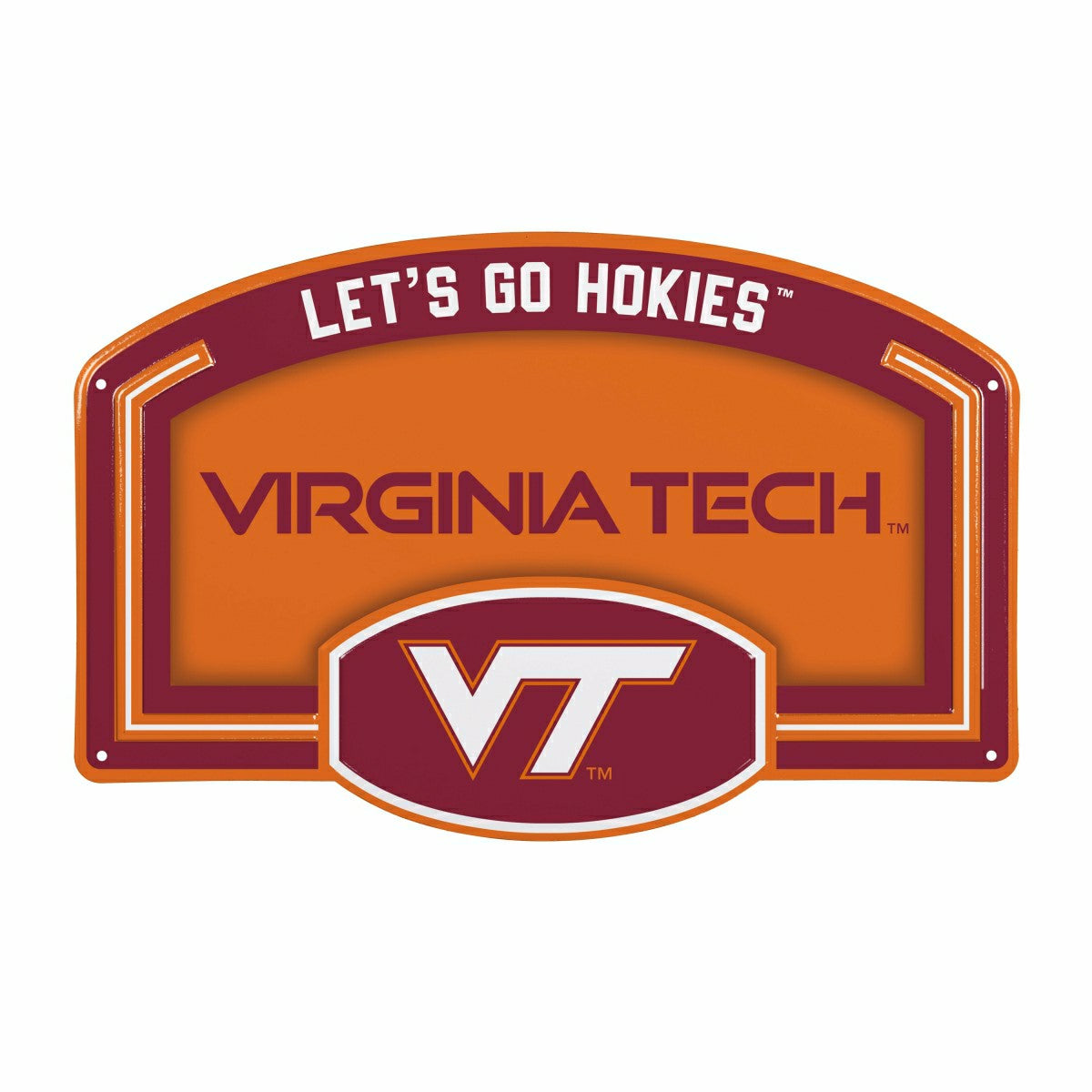 Virginia Tech USA Embossed Steel Wall Sign, 11" x 17" - Collegiate Home