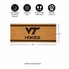 Virginia Tech Extra Large One Color Coir Mat, 60"x24" - Collegiate