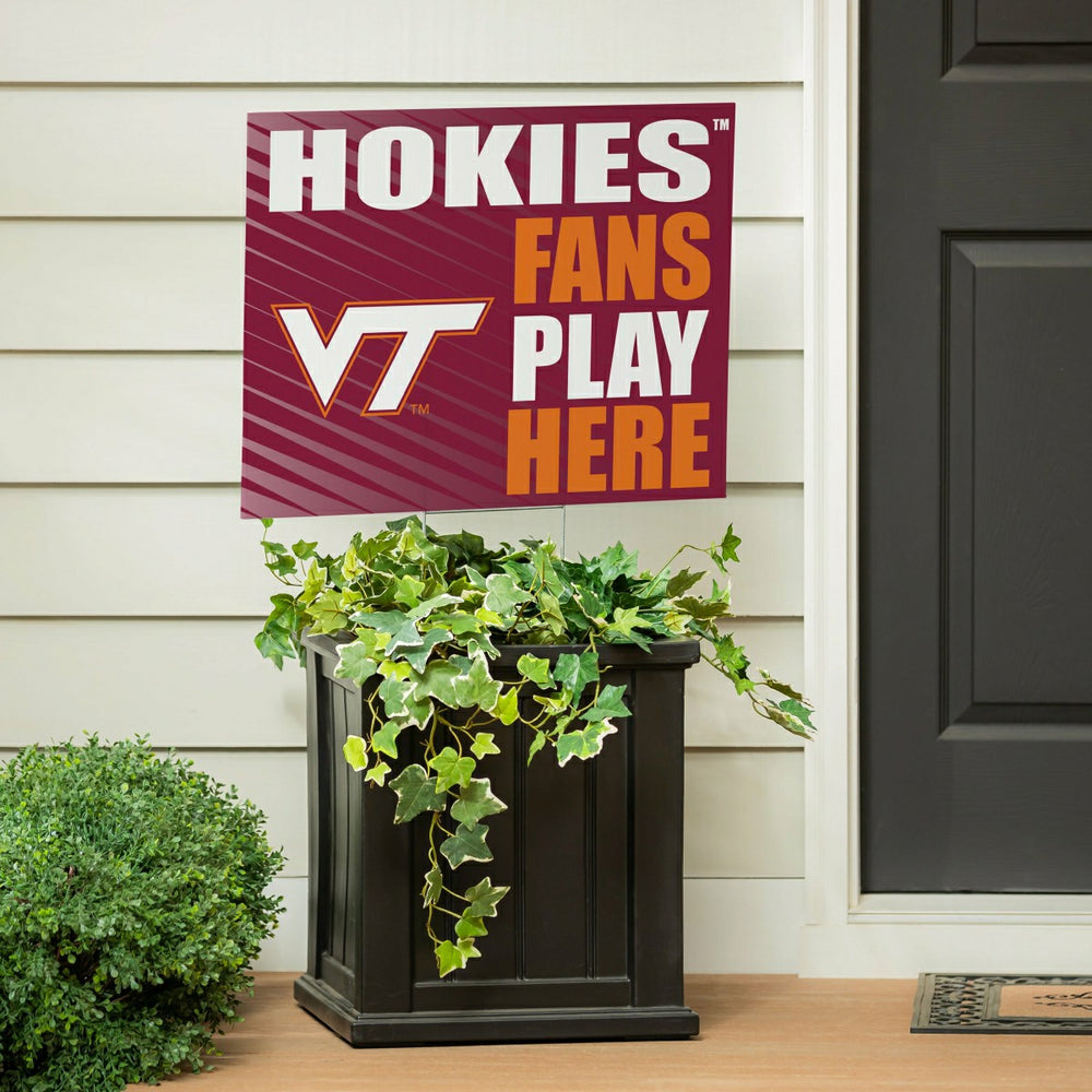 Virginia Tech Coroplast Yard Sign "Fans Play Here" - Collegiate Home