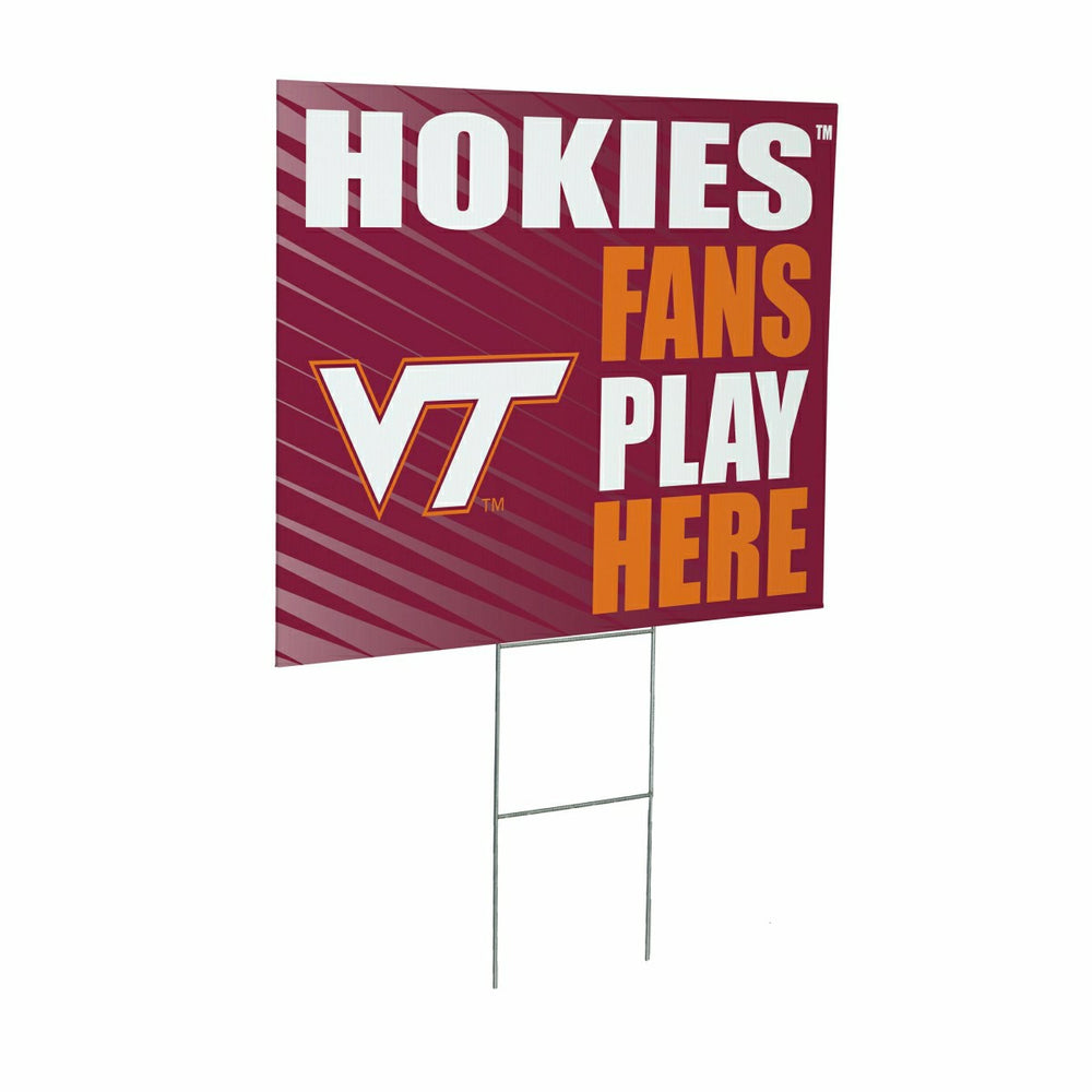 Virginia Tech Coroplast Yard Sign "Fans Play Here" - Collegiate Home