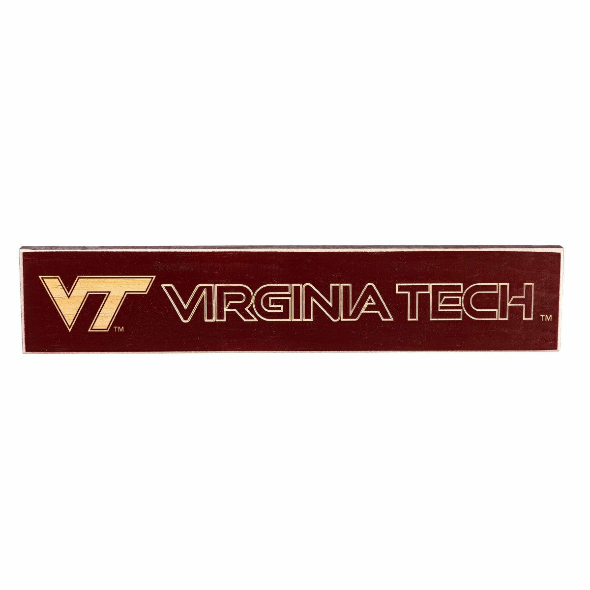 Virginia Tech Engraved Wood Sign, 3.5" x 18" - Collegiate Home