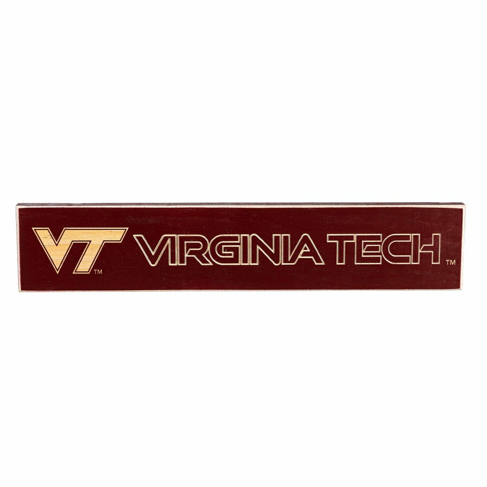 Virginia Tech Engraved Wood Sign, 3.5" x 18" - Collegiate Home