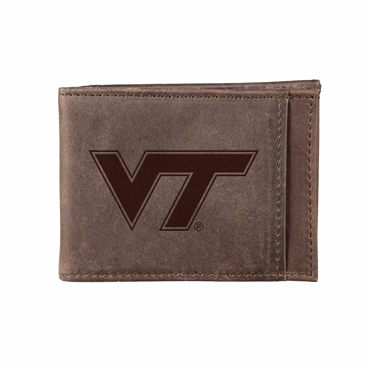 Front Pocket Wallet w/ RFID Blocking, Virginia Tech, Brown - Collegiate Home