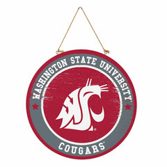 Washington State University Round Door Décor with Hanging Rope, 18x18 - Collegiate Home