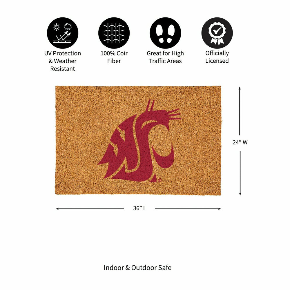 Washington State University Large Full Color Coir Mat, 36"x24" - Collegiate