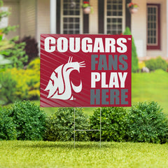 Washington State University Coroplast Yard Sign "Fans Play Here" - Collegiate Home