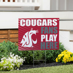 Washington State University Coroplast Yard Sign "Fans Play Here" - Collegiate Home