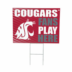 Washington State University Coroplast Yard Sign "Fans Play Here" - Collegiate Home
