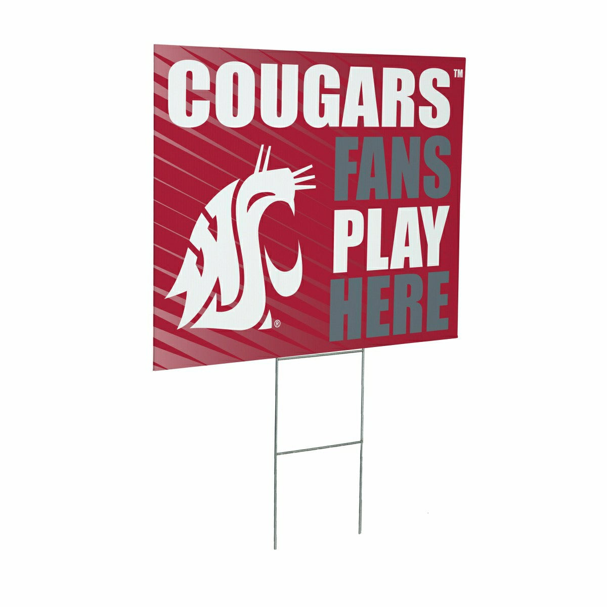 Washington State University Coroplast Yard Sign "Fans Play Here" - Collegiate Home