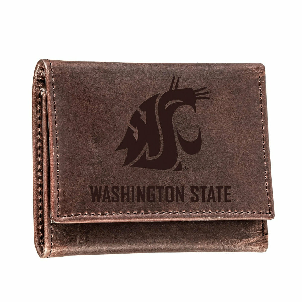 Washington State University, Tri-Fold Wallet, Brown, CH, 100% Genuine  - Collegiate Home