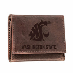 Washington State University, Tri-Fold Wallet, Brown, CH, 100% Genuine  - Collegiate Home