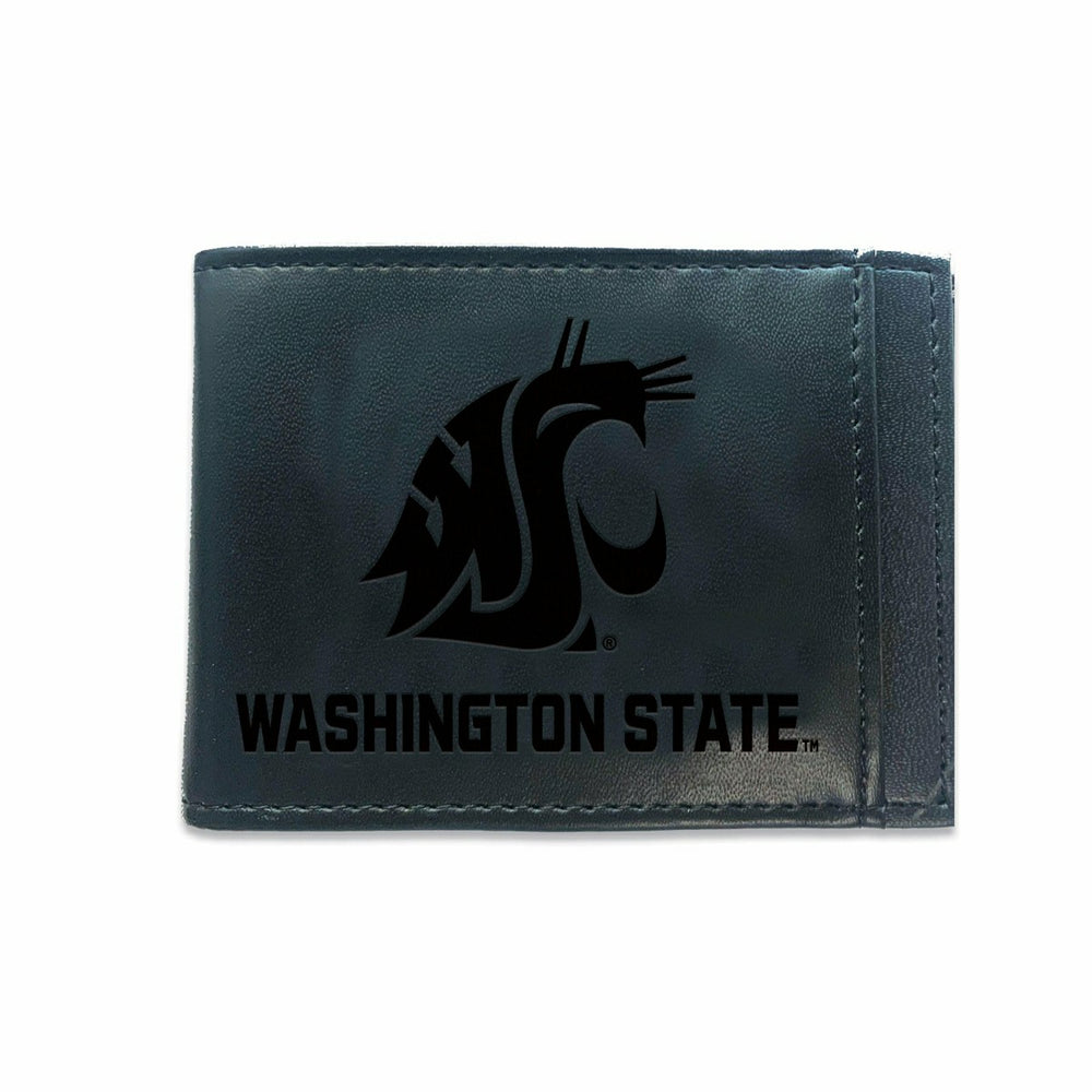 Front Pocket Wallet w/ RFID Blocking, Washington State University, Bla - Collegiate Home