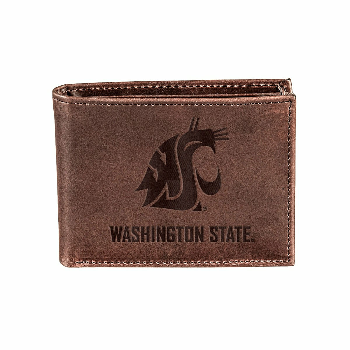 Washington State University, Bi-Fold Wallet, Brown, CH, 100% Genuine L - Collegiate Home