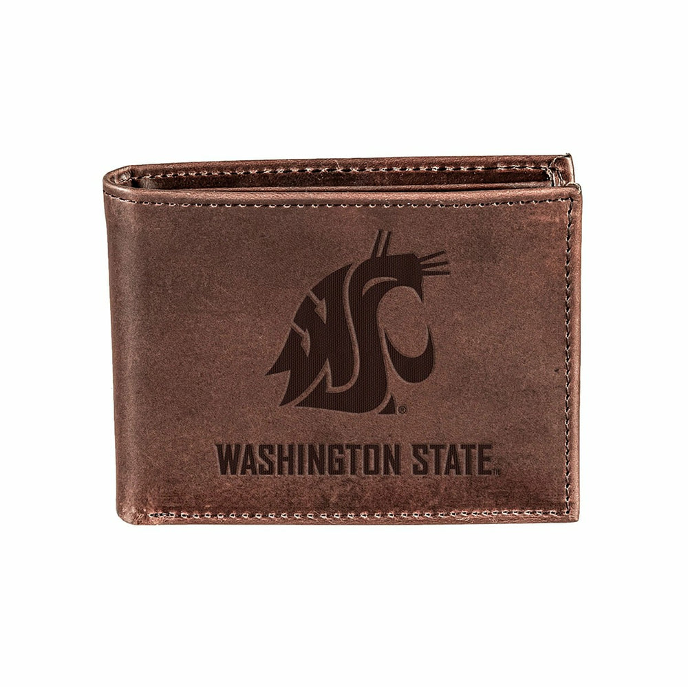 Washington State University, Bi-Fold Wallet, Brown, CH, 100% Genuine L - Collegiate Home