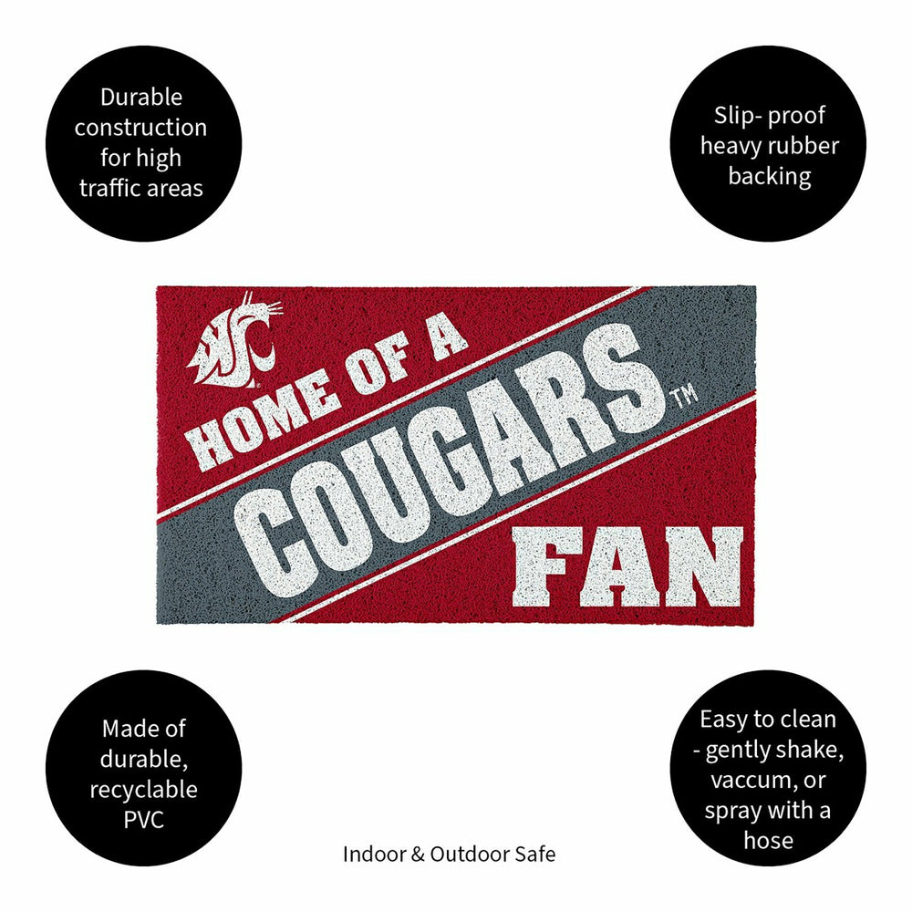 Washington State University, PVC Mat COLOR, Home of a Fan - Collegiate