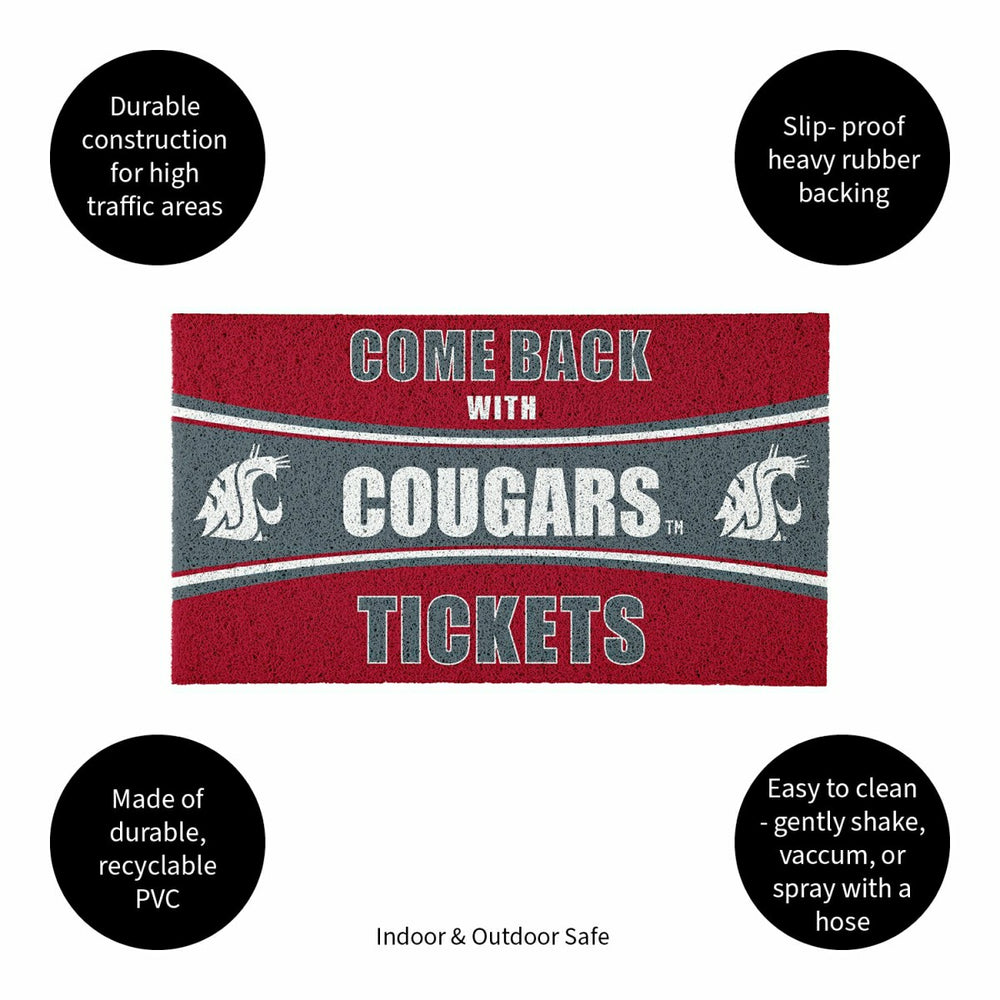 28" x 16" PVC Trapper Mat, Come Back with Tickets, Washington State Un - Collegiate