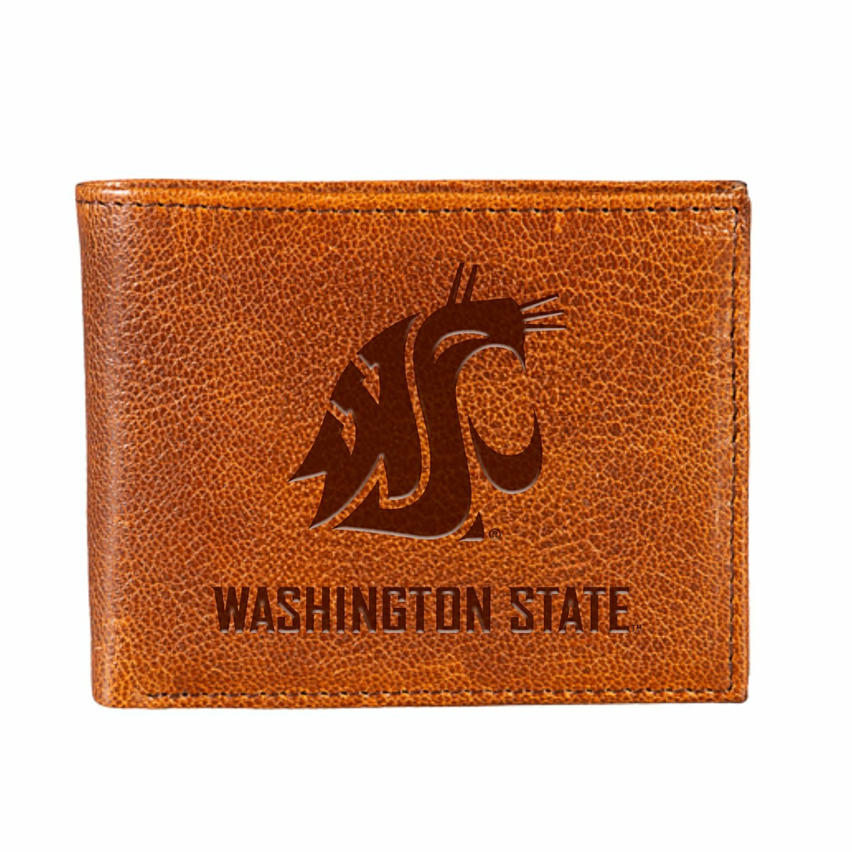 Washington State University, Embossed 100% Genuine Tumbled Leather Pas - Collegiate Home
