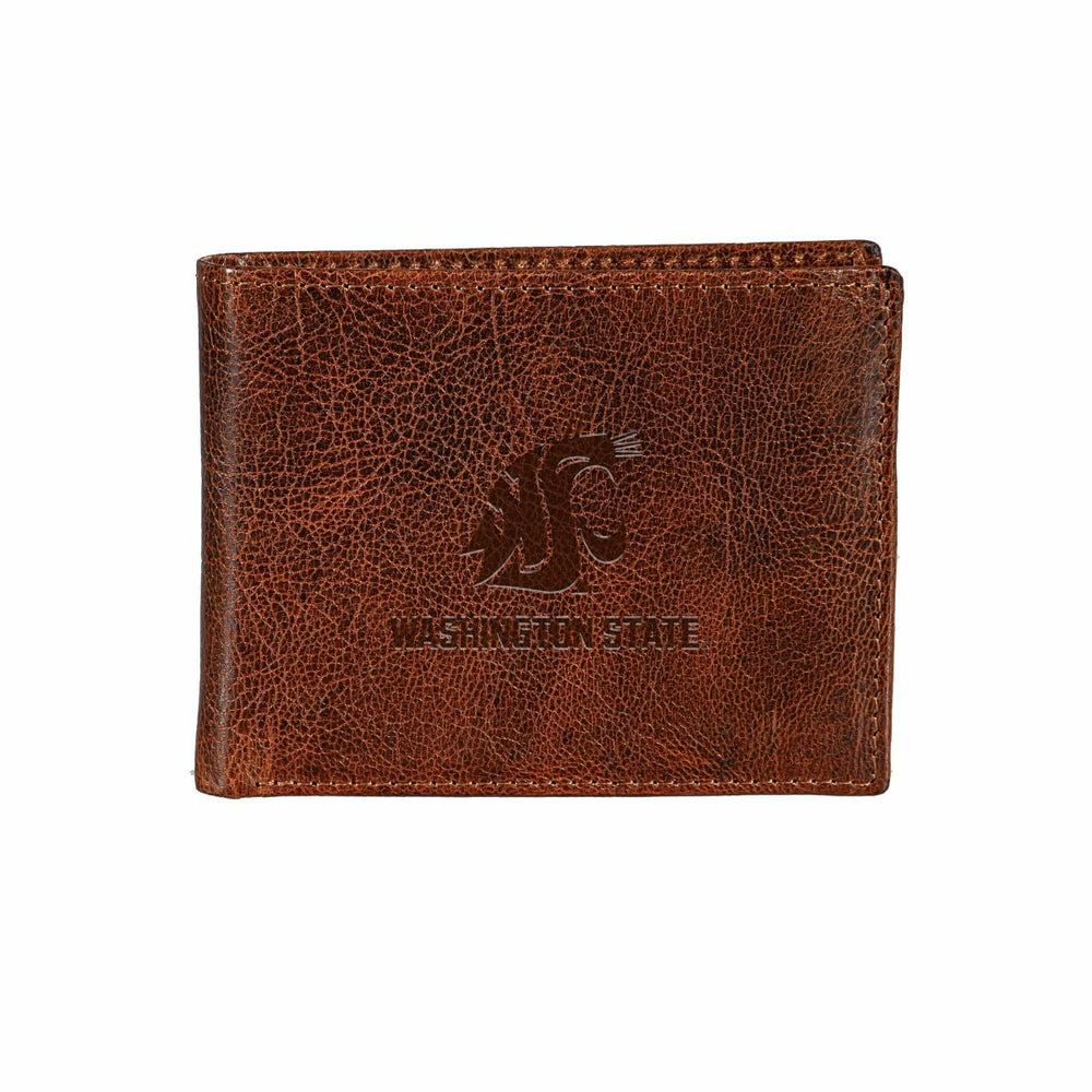 Washington State University, Embossed 100% Genuine Tumbled Leather Pas - Collegiate Home