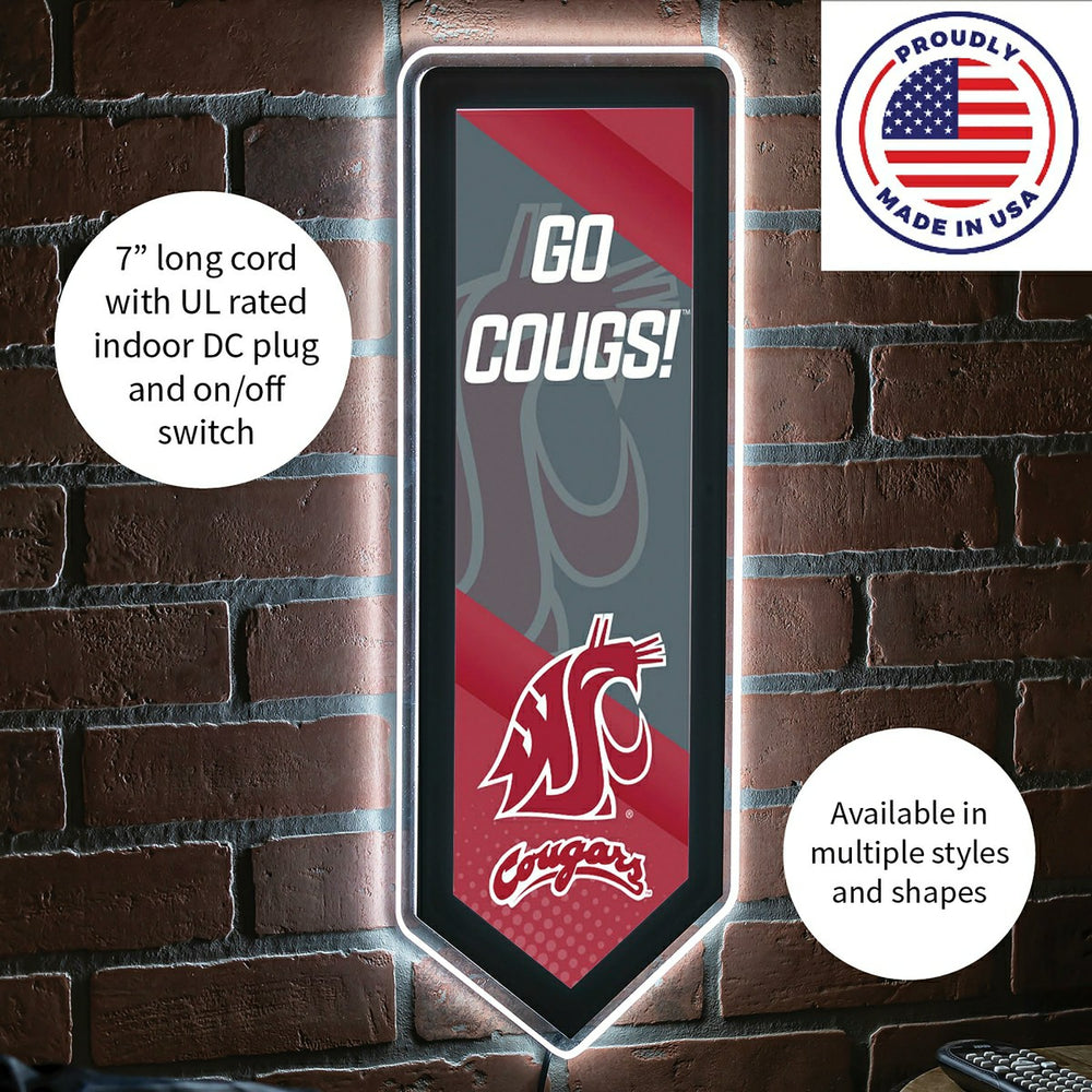 LED Wall Decor, Pennant, Washington State University - Collegiate Home