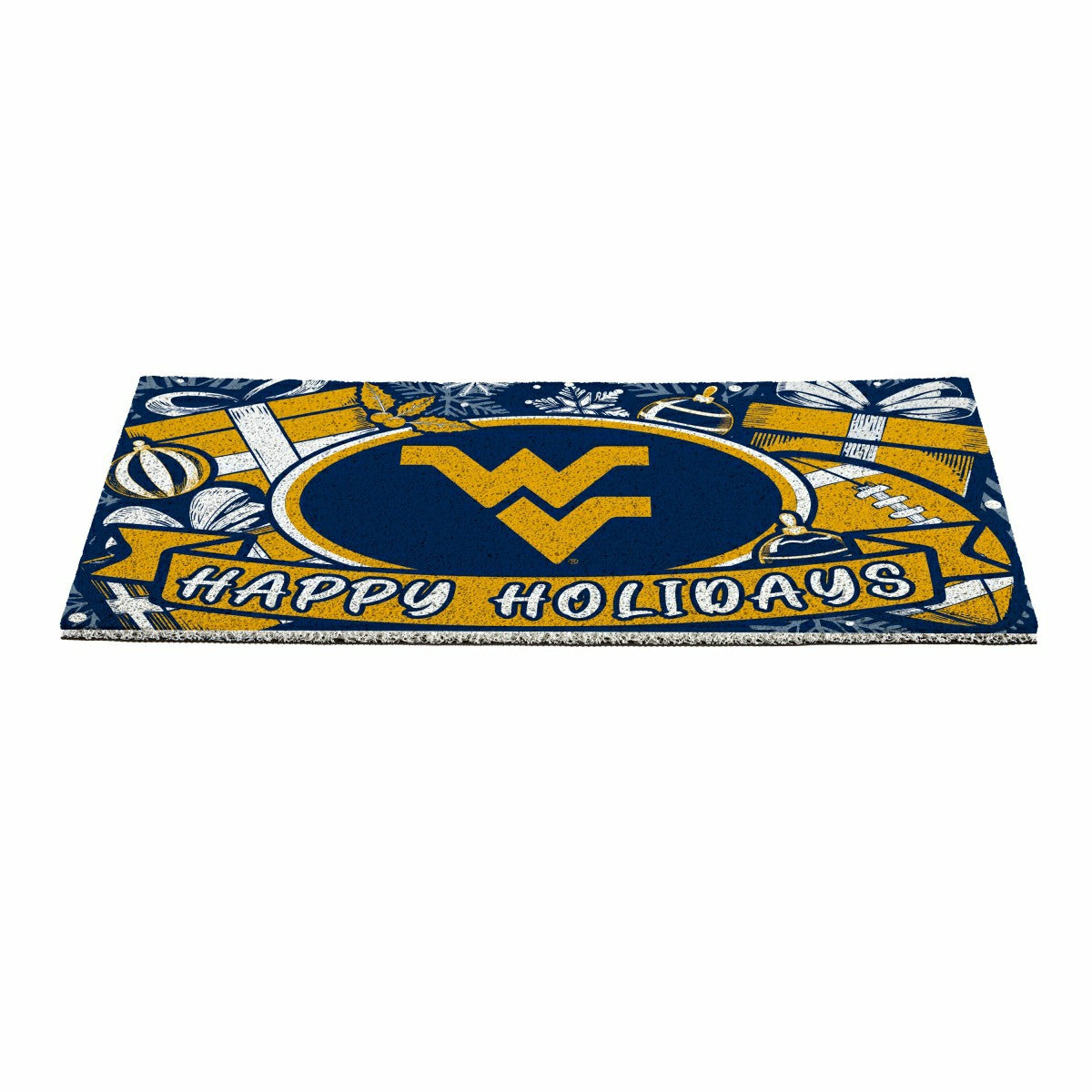 West Virginia University Holiday PVC Mat, 28"x16" - Collegiate