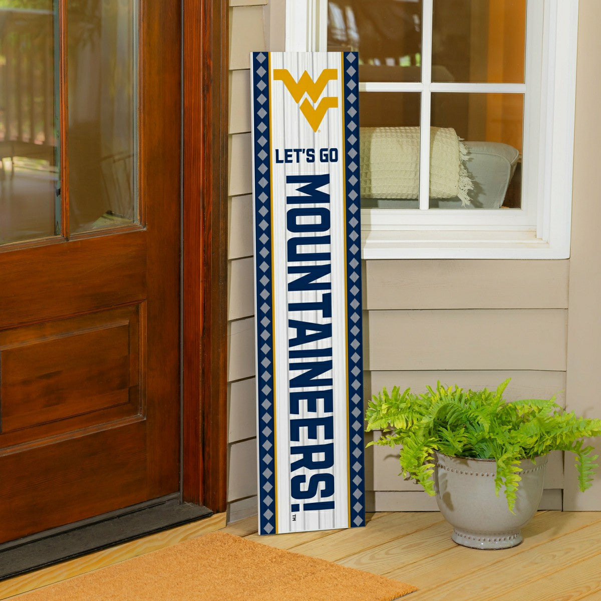 47" Double Sided Leaner, West Virginia University, Christmas - Collegiate Home