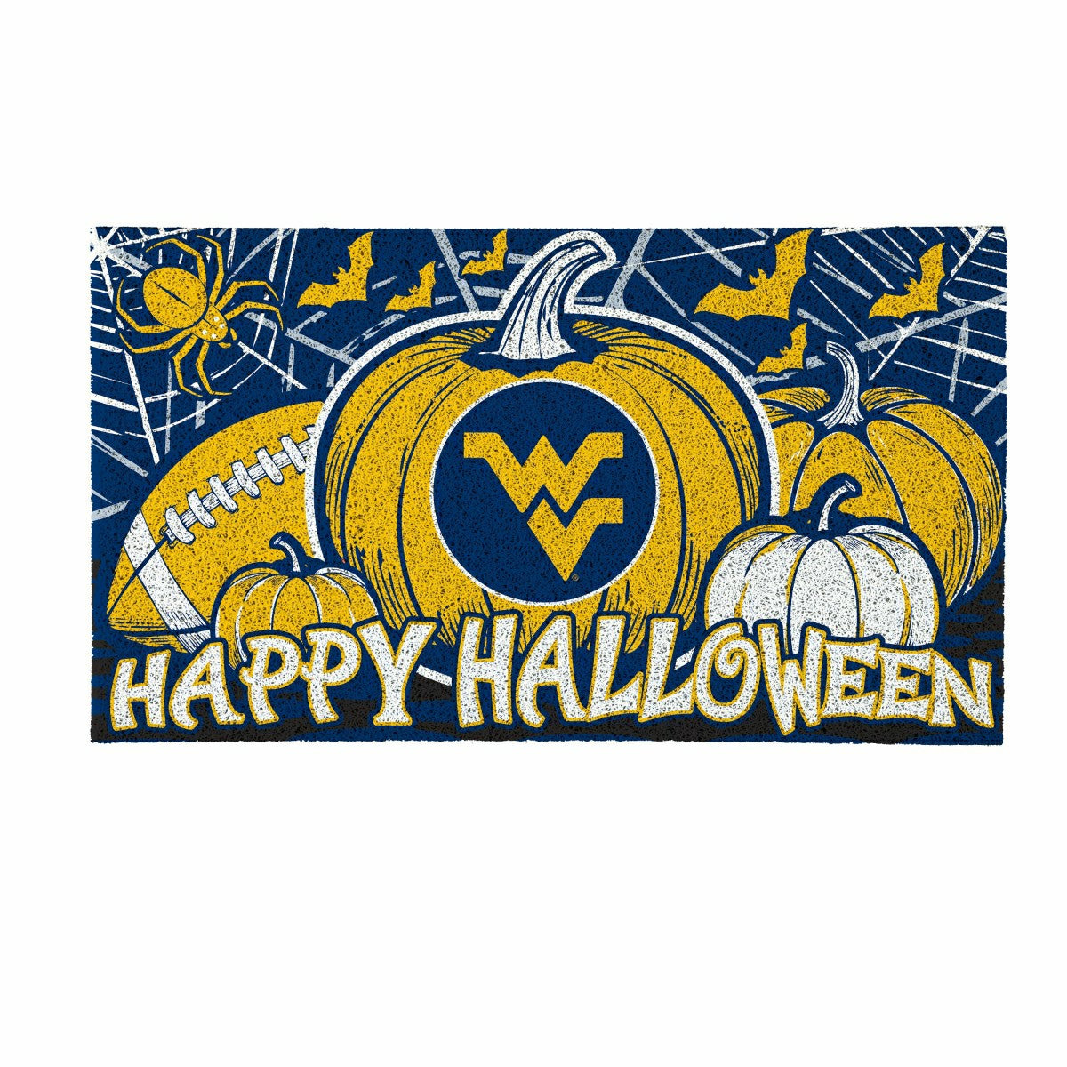 West Virginia University Halloween PVC Mat, 28"x16" - Collegiate