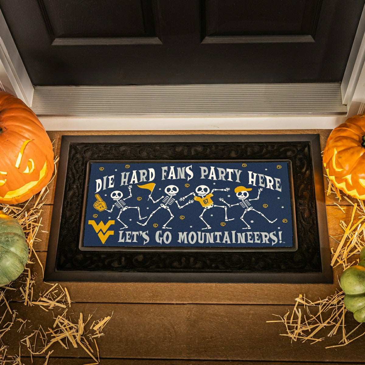 West Virginia University Flocked Coir Halloween Sassafras Switch Mat,  - Collegiate
