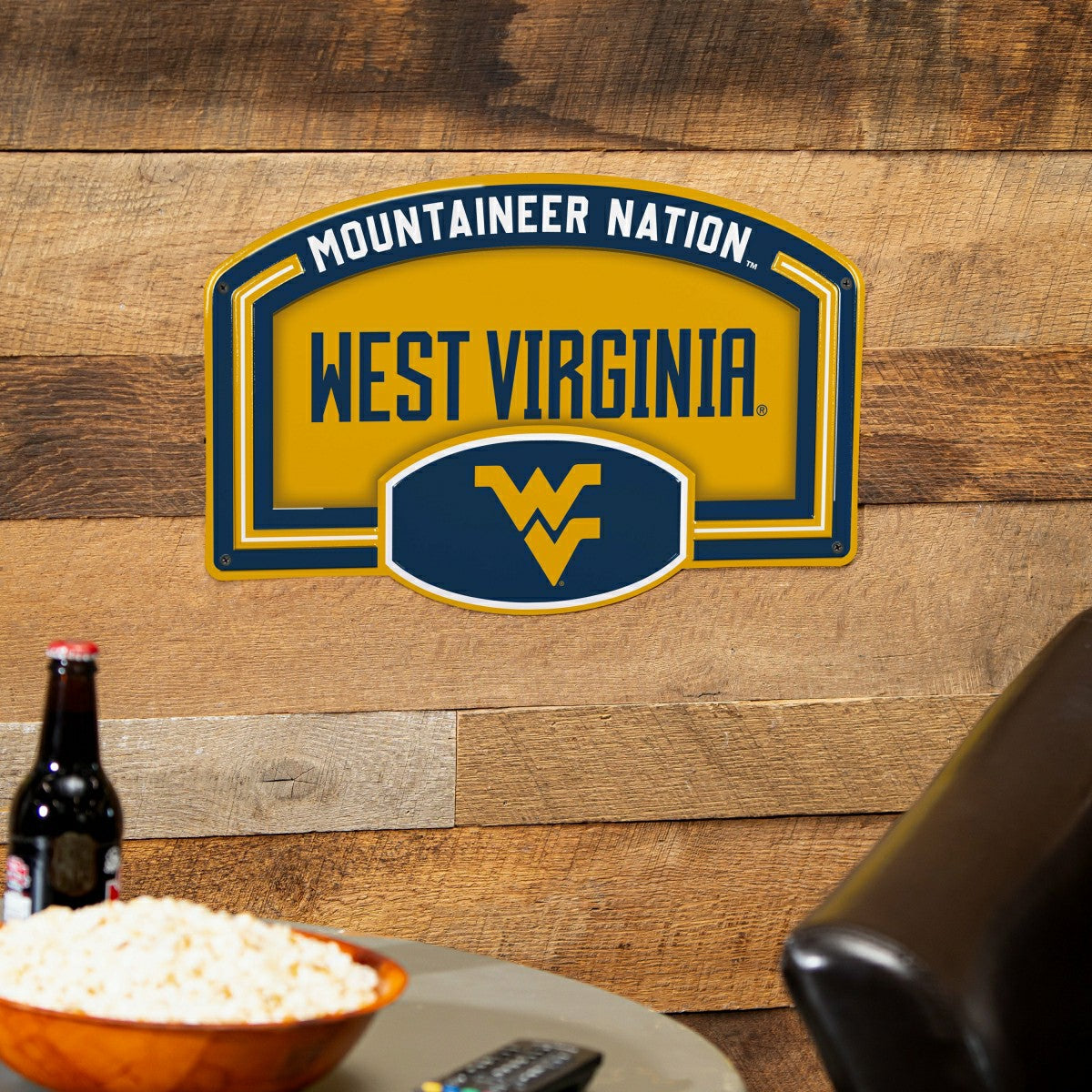 West Virginia University USA Embossed Steel Wall Sign, 11" x 17" - Collegiate Home