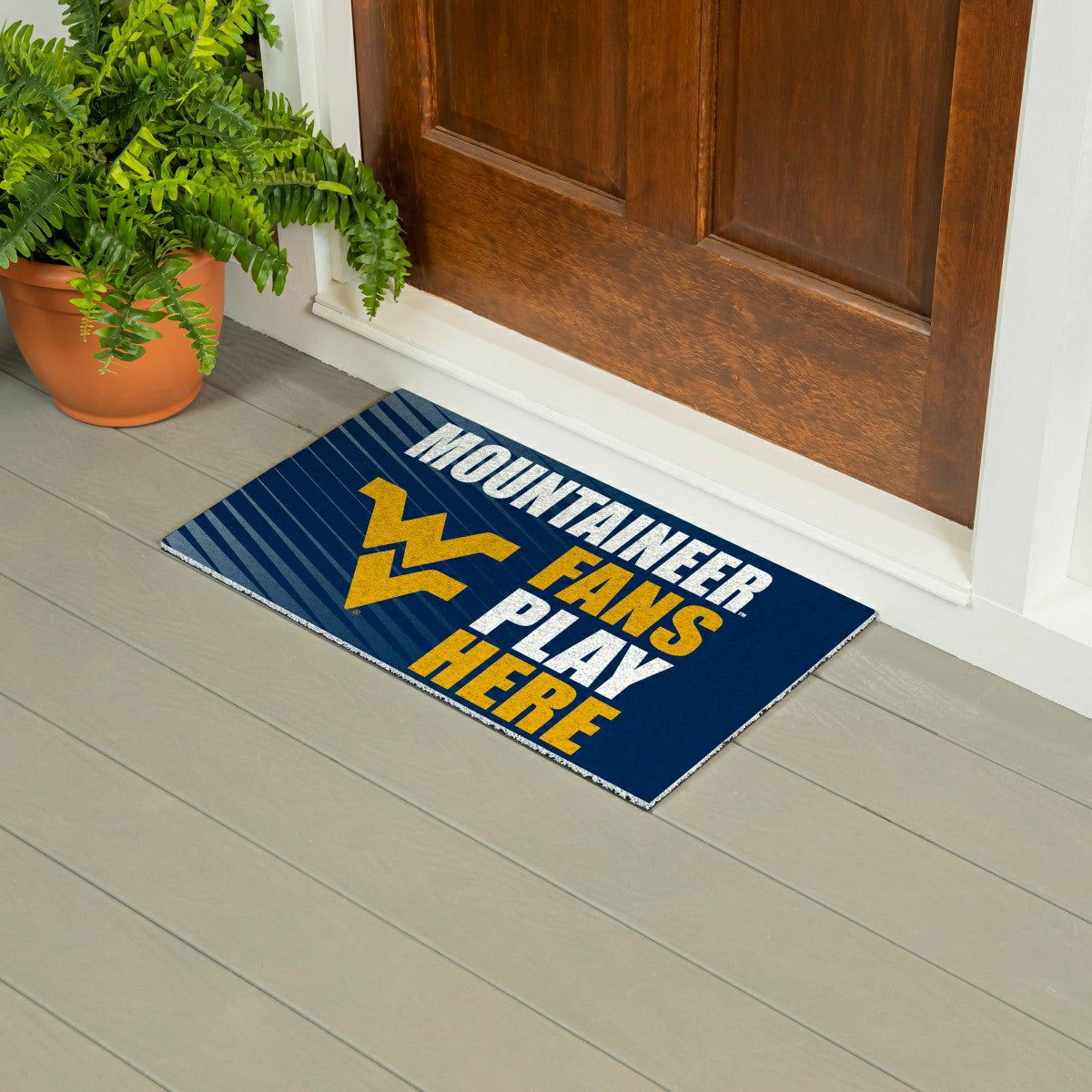 West Virginia University Fan Mat, 28"x16" - Collegiate