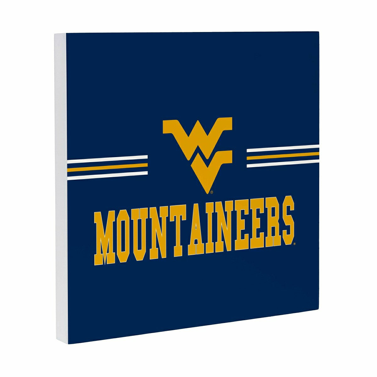 West Virginia University Wood Wall Sign, 12x12 - Collegiate Home