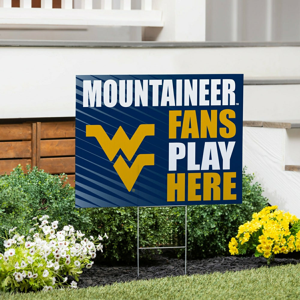 West Virginia University Coroplast Yard Sign "Fans Play Here" - Collegiate Home