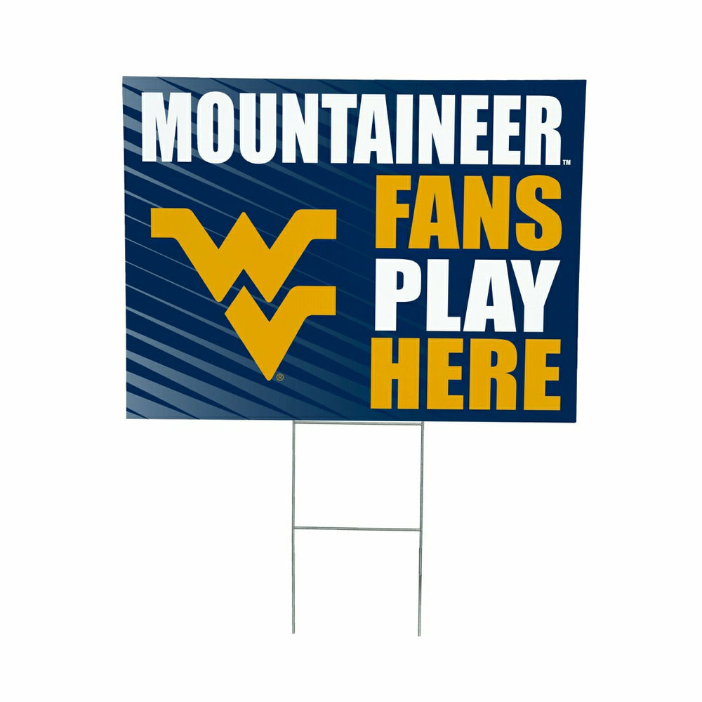 West Virginia University Coroplast Yard Sign "Fans Play Here" - Collegiate Home
