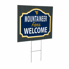 West Virginia University Coroplast Yard Sign, "Fans Welcome" - Collegiate Home