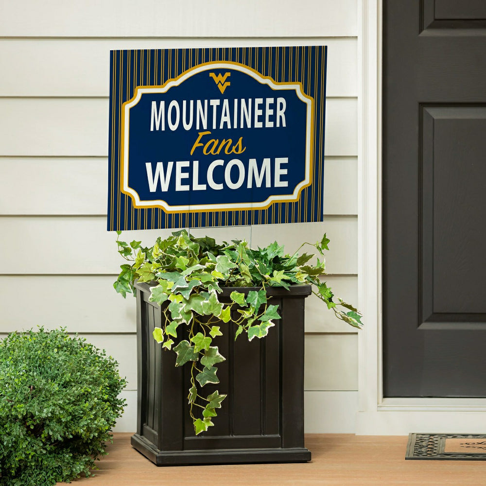 West Virginia University Coroplast Yard Sign, "Fans Welcome" - Collegiate Home