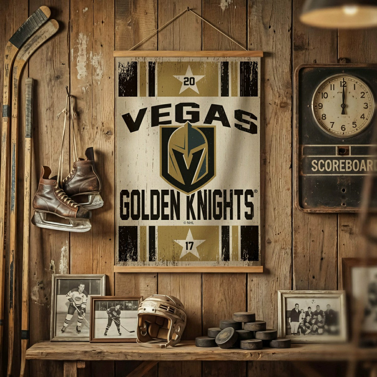 Vegas Golden Knights, Canvas Wall Tapestry, Medium, 36x24 - Home