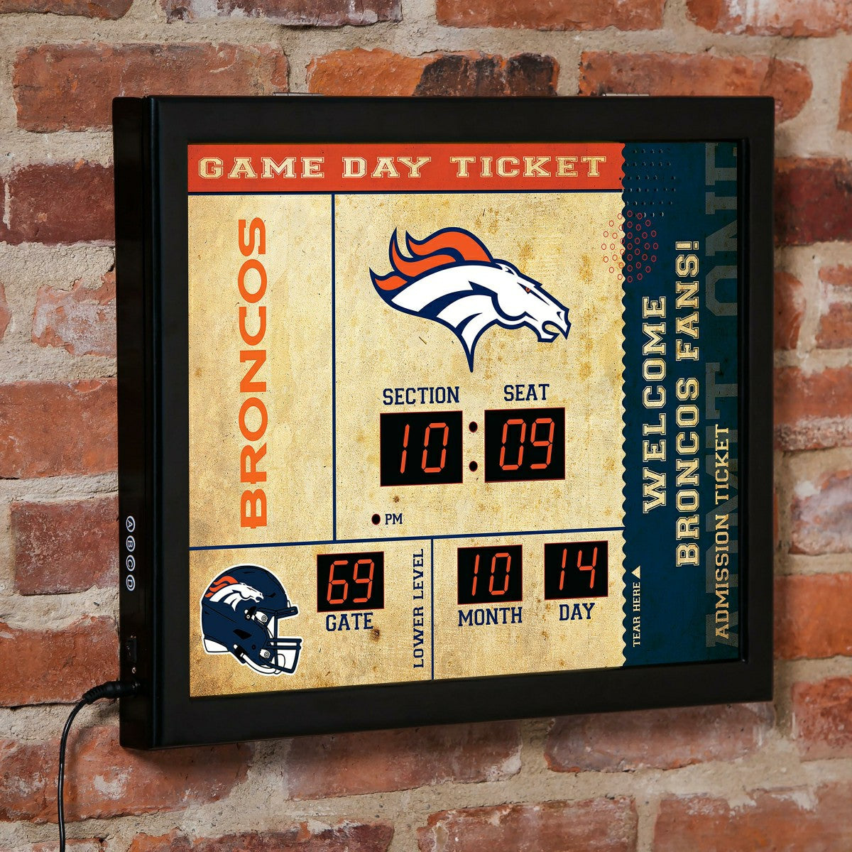 Scoreboard Wall Clock, Denver Broncos - Home NFL