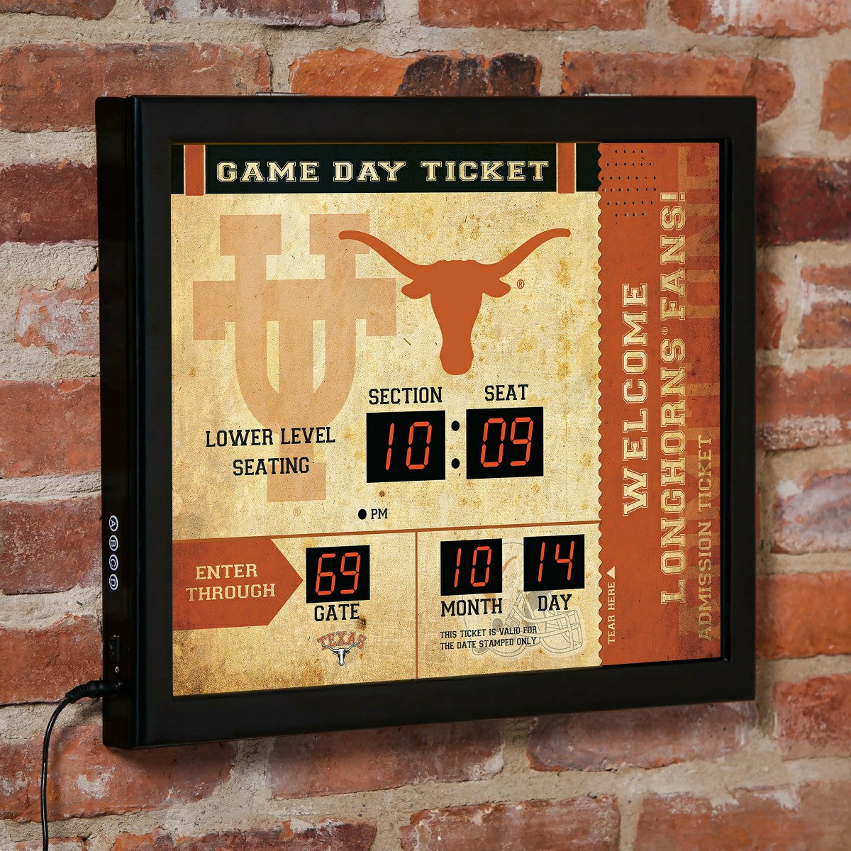 Scoreboard Wall Clock, Texas - Home Collegiate