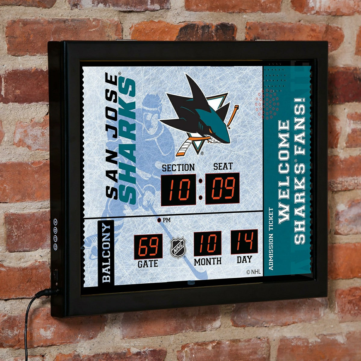 Scoreboard Wall Clock, San Jose Sharks - Home NFL