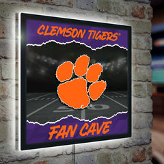 Clemson University 23"H x 23"L LED Wall Decor, Edgelite, Square - Home Collegiate