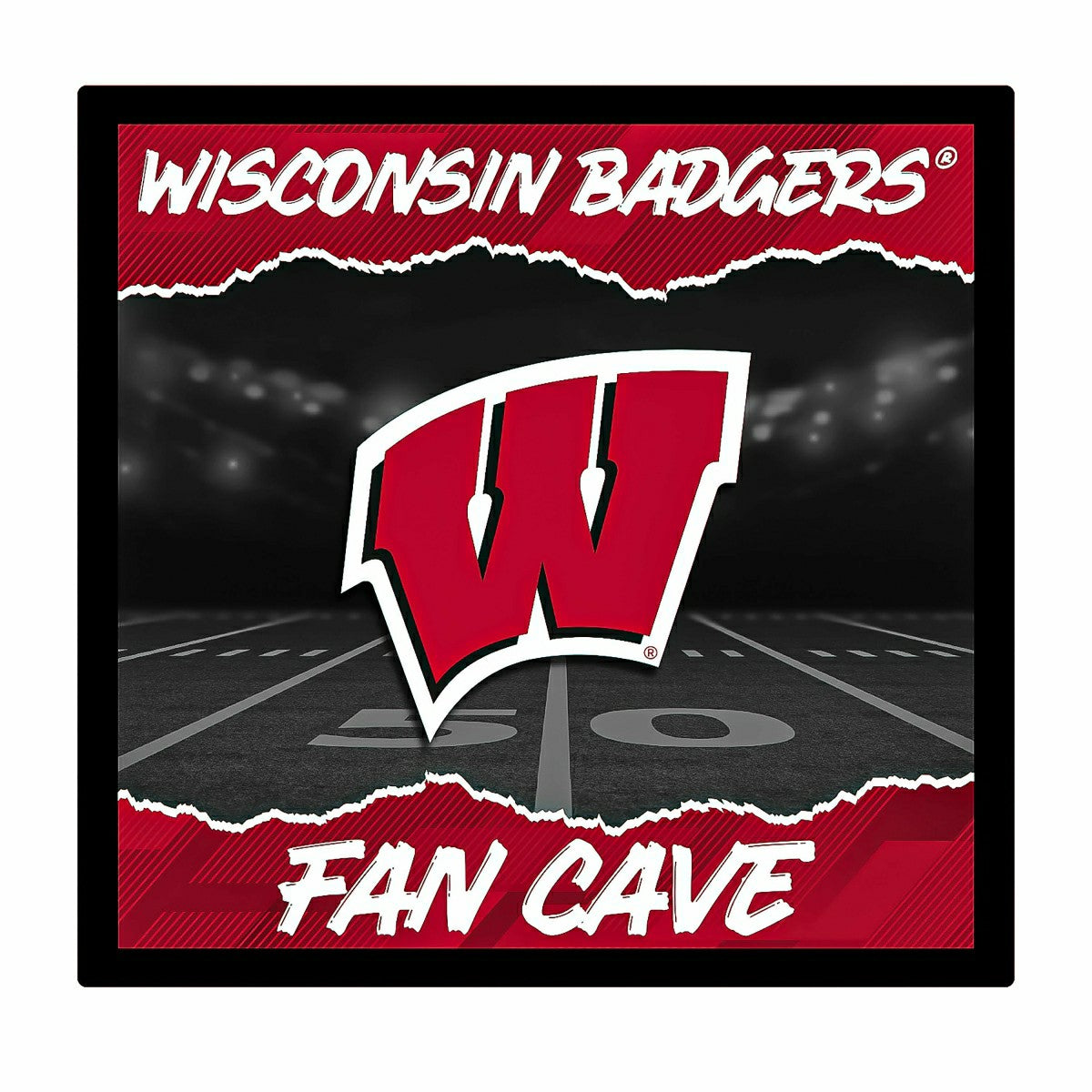 University of Wisconsin-Madison 23"H x 23"L LED Wall Decor, Edgelite,  - Home Collegiate