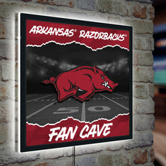 University of Arkansas 23"H x 23"L LED Wall Decor, Edgelite, Square - Home Collegiate