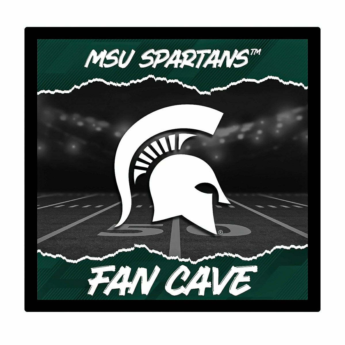 Michigan State University 23"H x 23"L LED Wall Decor, Edgelite, Square - Home Collegiate