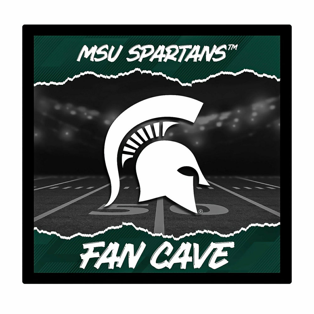 Michigan State University 23"H x 23"L LED Wall Decor, Edgelite, Square - Home Collegiate